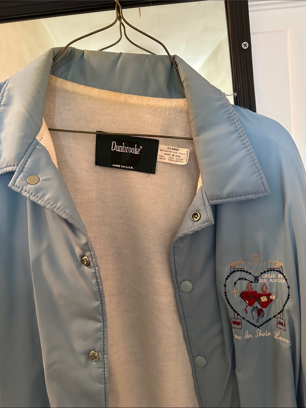 Vintage Dunbrooke Pale Blue Women's Embroidered Bomber Jacket